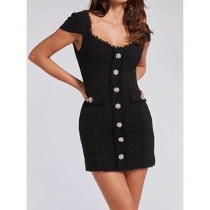 NEW GENERATION LOVE mikayla tweed dress in black